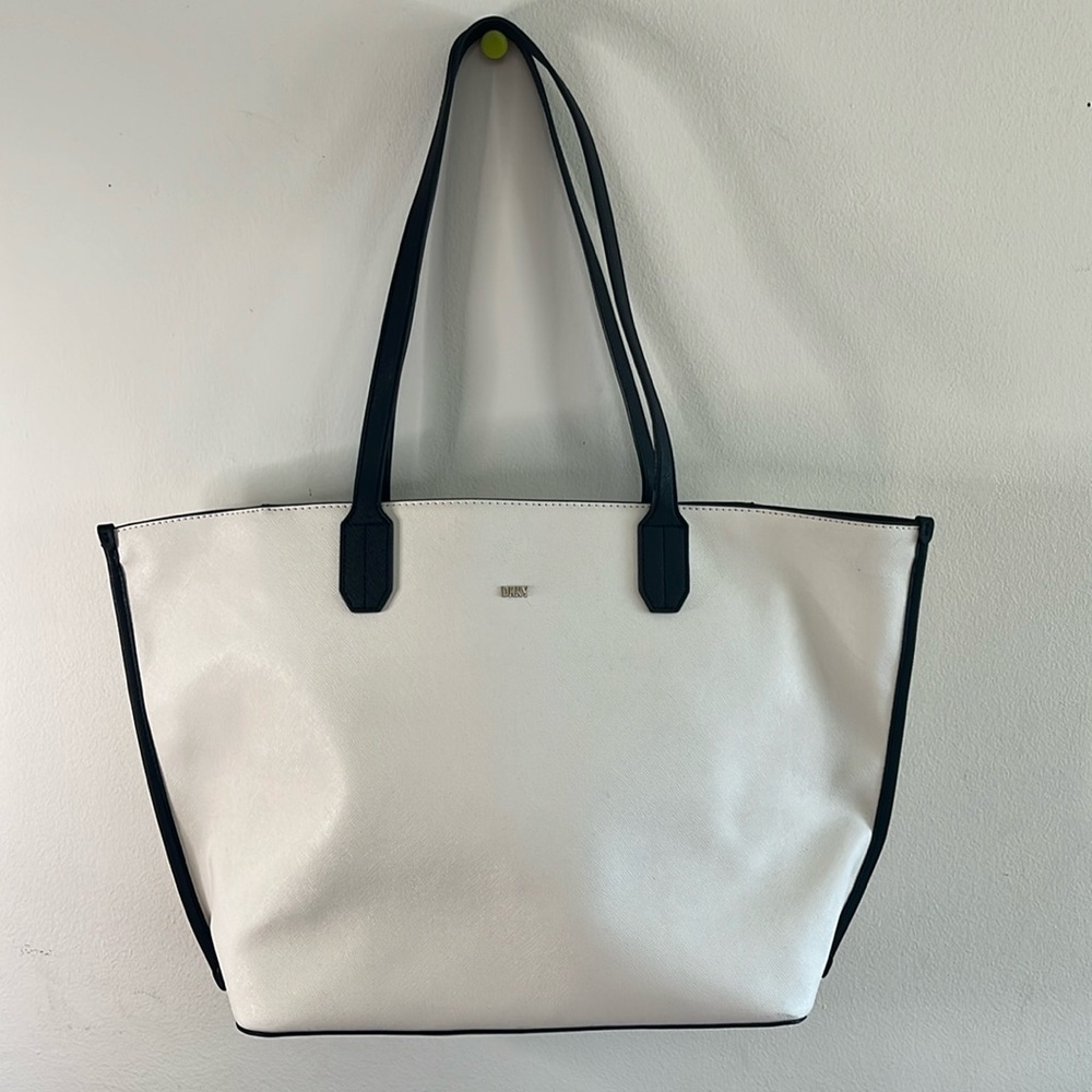 DKNY Cream And Black Tote Bag